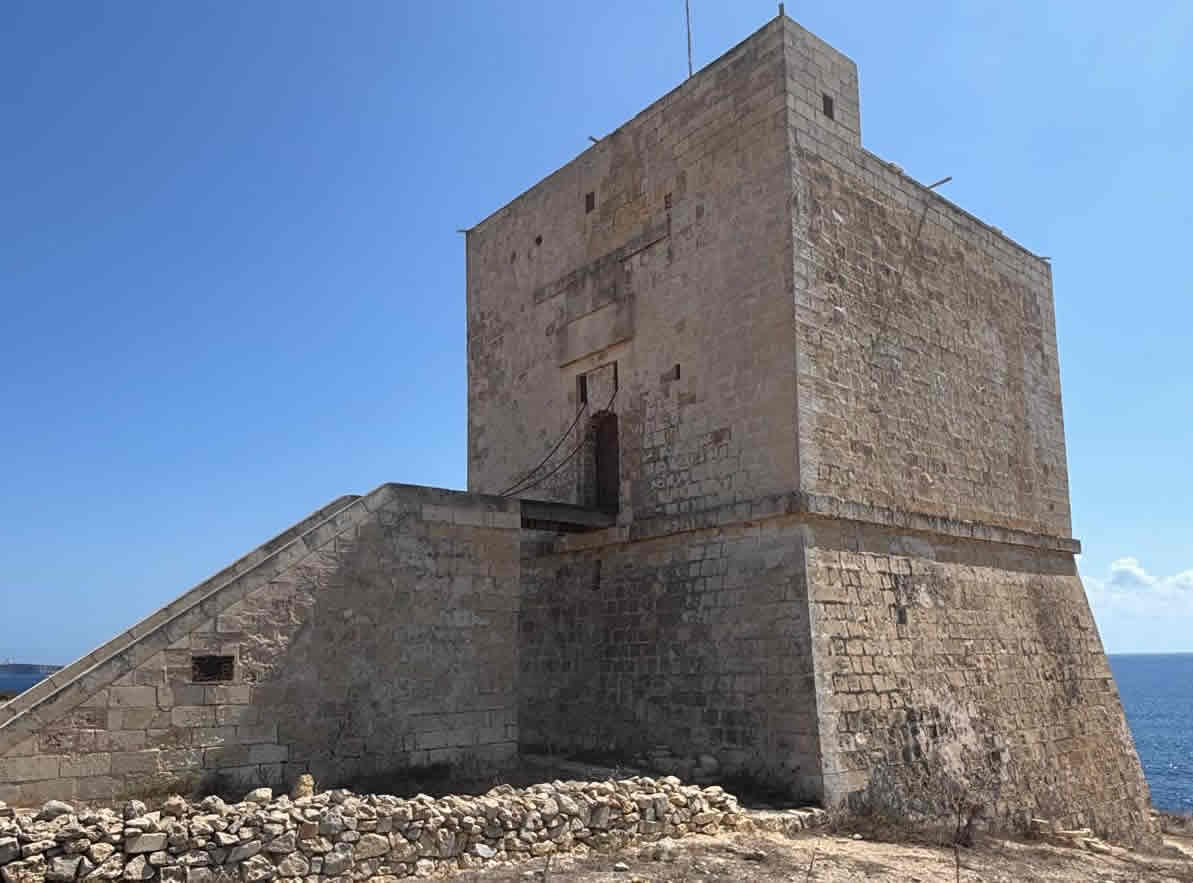 Mġarr ix-Xini Tower overlooking the inlet in Gozo