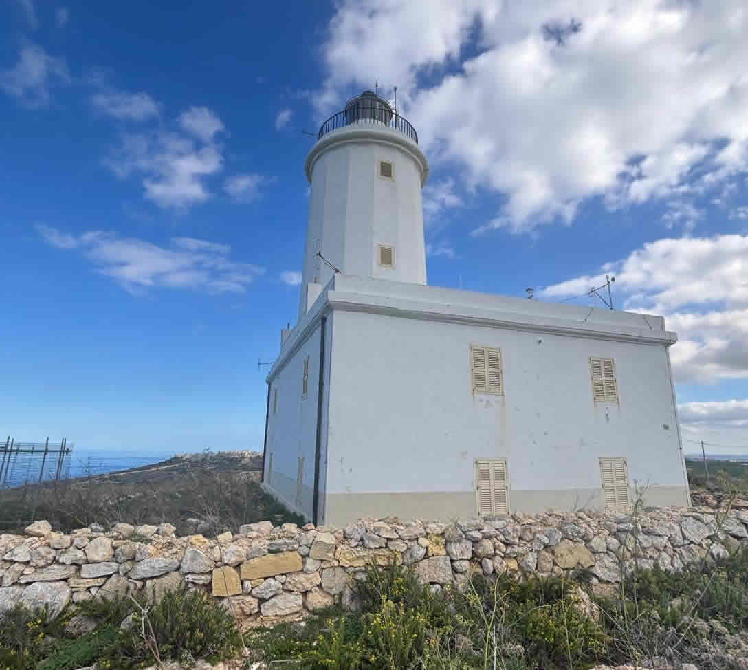 Gordan Lighthouse on Ġurdan Hill, Gozo