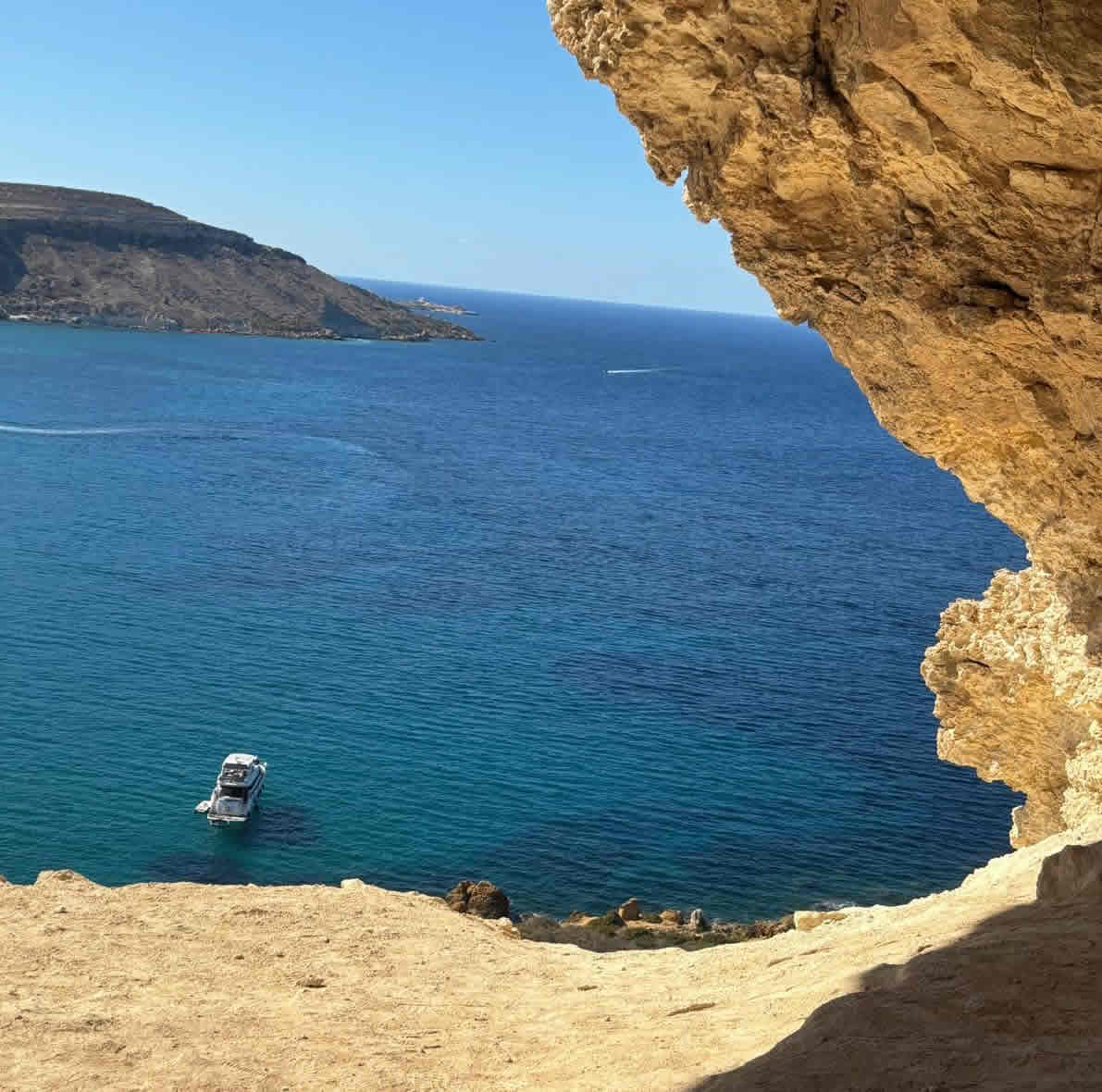 Ramla Bay viewed from Tal-Mixta Cave