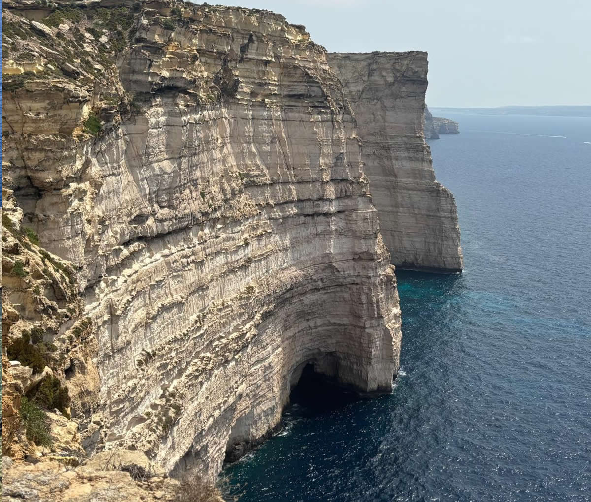 Sanap Cliffs form one of the most dramatic stretches of coastline on Gozo
