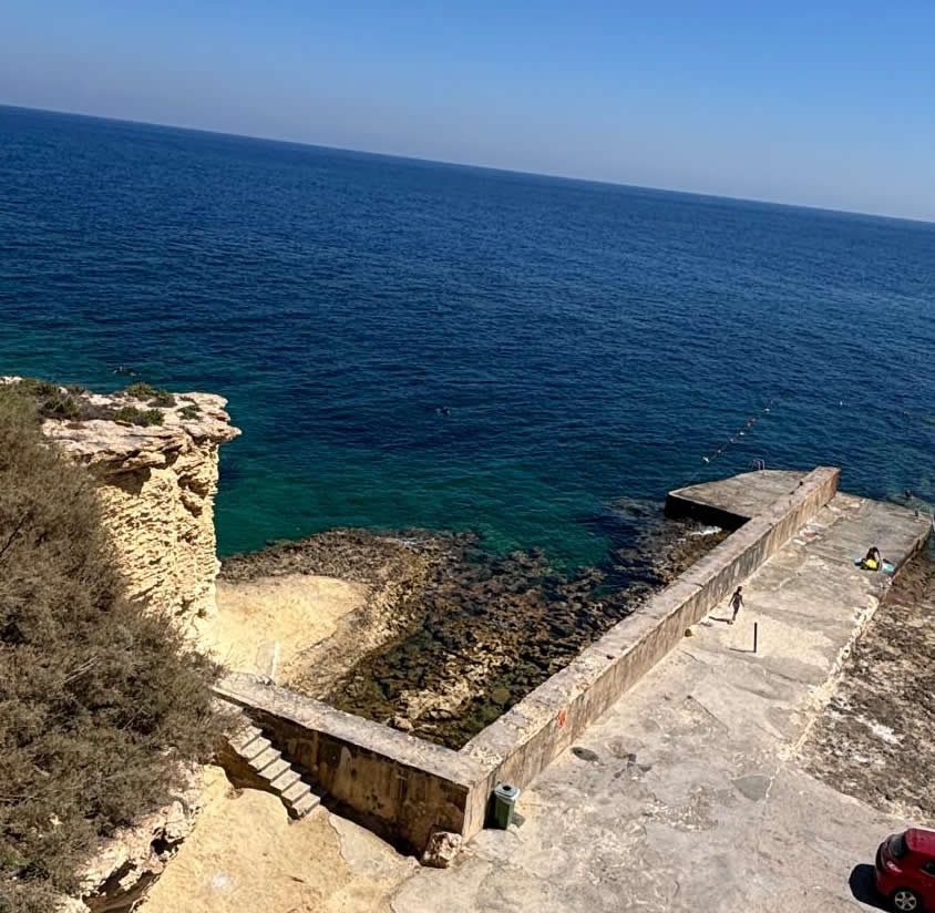 Santa Maria Breakwater and diving area at Marsalforn, Gozo