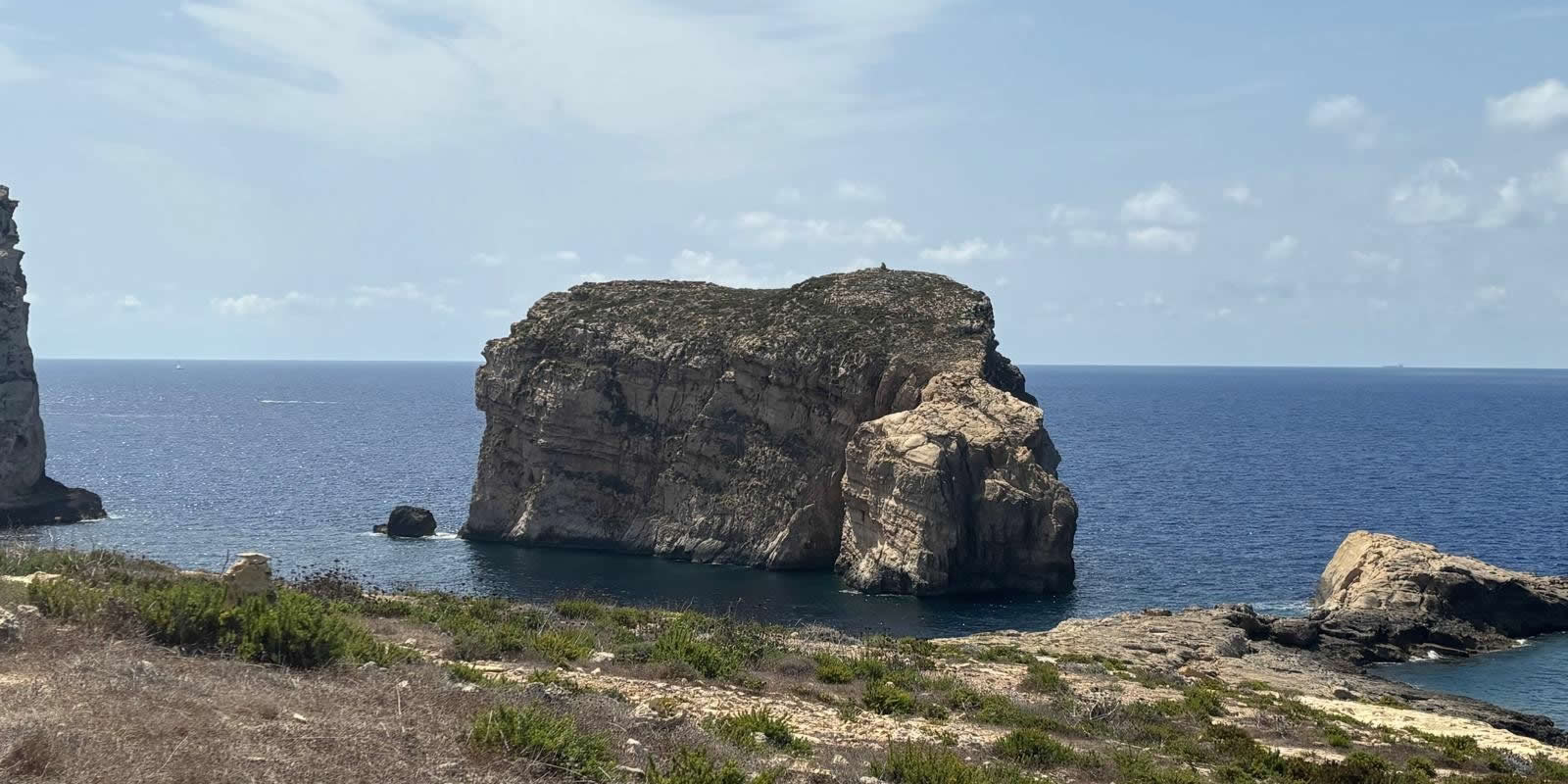 Fungus Rock viewed from Dwejra on Gozo